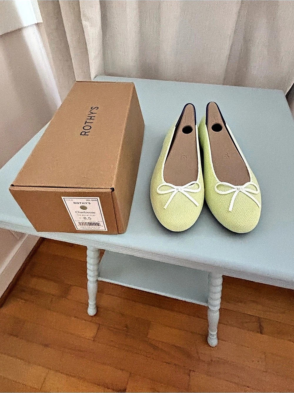 Rothy's The Ballet Flat in Chartreuse New in Box Sz 8.5